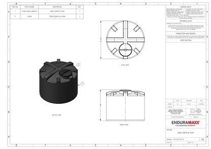 Enduramaxx 3,500 Litre Vertical Rainwater Harvesting Tank 1.0 SG