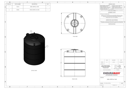 Enduramaxx 2,500 Litre Vertical Rainwater Harvesting Tank 1.0 SG