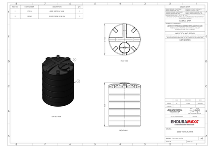 Enduramaxx 6,000 Litre Vertical Rainwater Harvesting Tank 1.0 SG