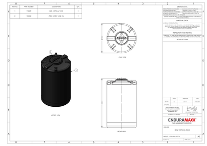 Enduramaxx 825 Litre Vertical Rainwater Harvesting Tank 1.0 SG