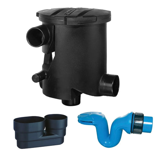 Rainwater harvesting Kit B - 450m2 filter, calmed inlet and siphon overflow